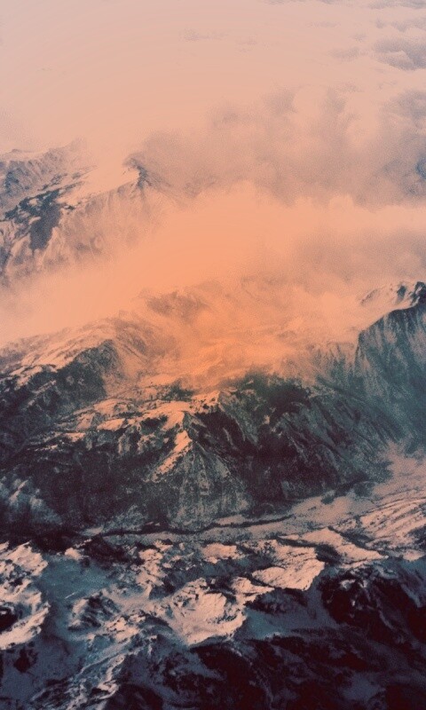 Облака в горах обои