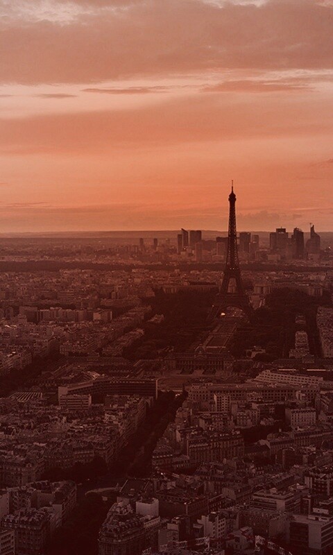 Вид на вечерний Париж обои