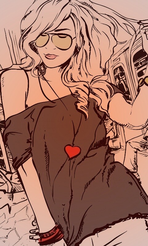 Стильная девушка в метро обои