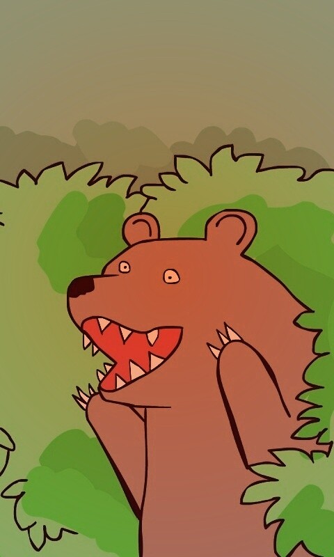 Медведь в кустах обои