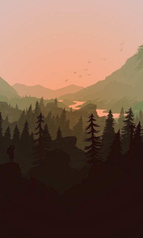 Зеленый Firewatch обои