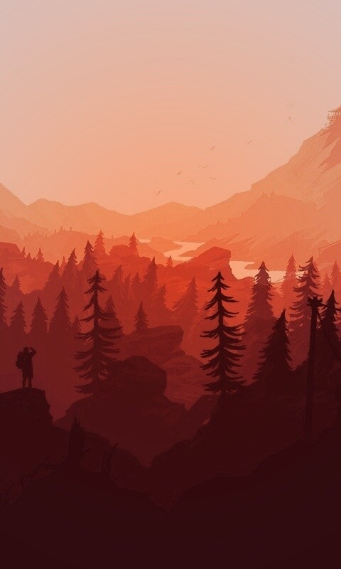 Красный Firewatch обои