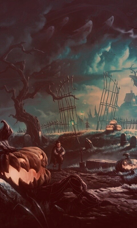 Кладбище на Хэллоувин обои