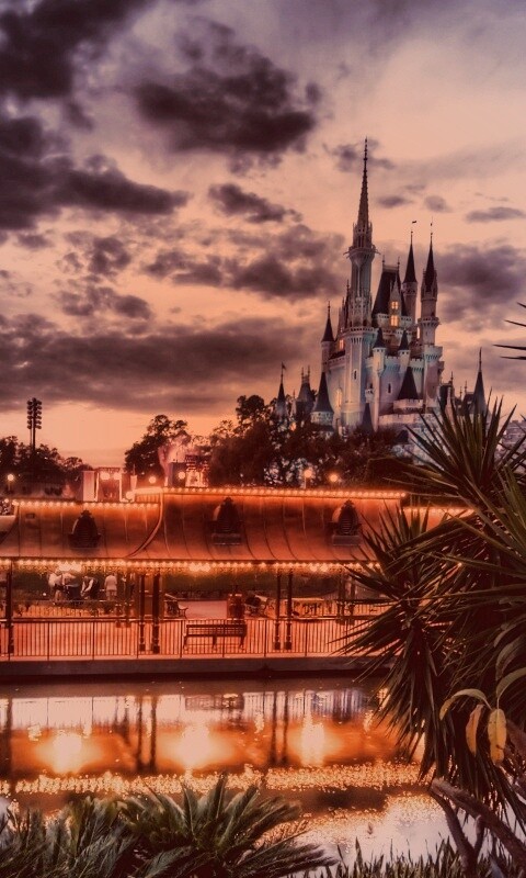 Диснеёленд вечером обои