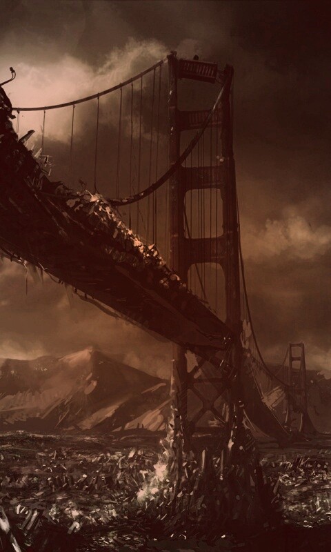 Постапокалиптические Золотые Ворота обои