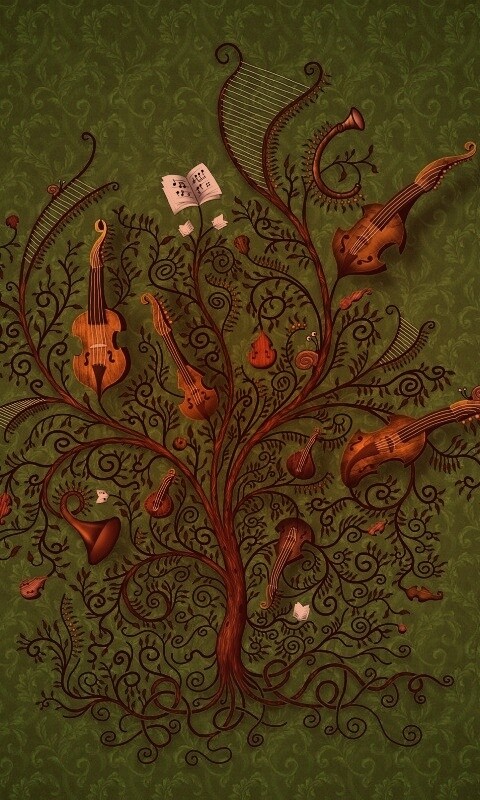 Музыкальное дерево обои