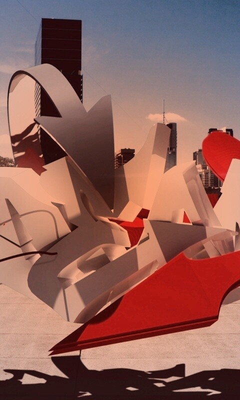 Трехмерное граффити обои