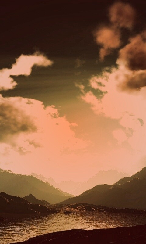 Закат в горах обои