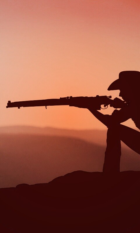 Стрелок на закате обои
