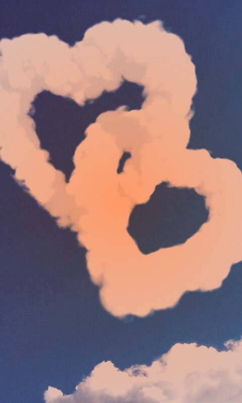 Облака в виде сердца обои