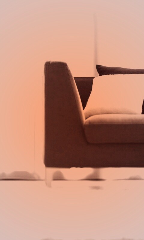 Диван с черной и белой подушками обои