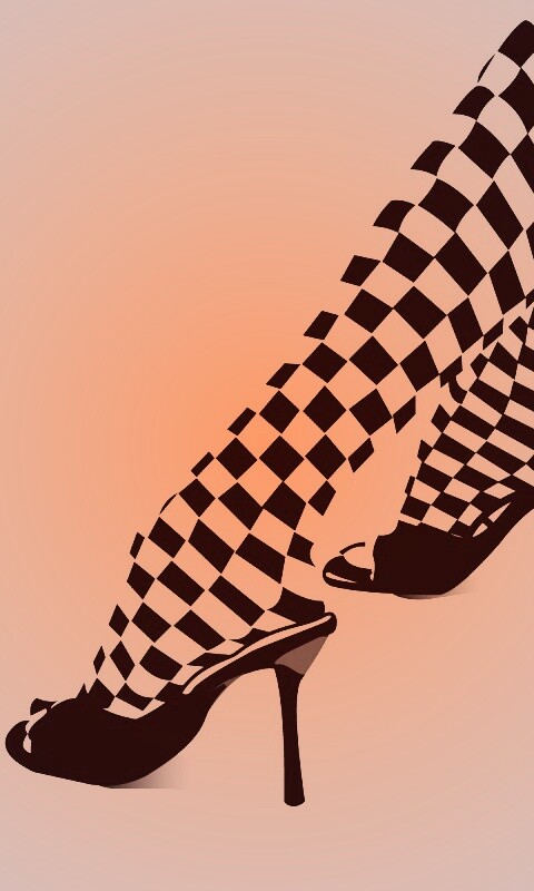 Ножки в шахматных колготах обои
