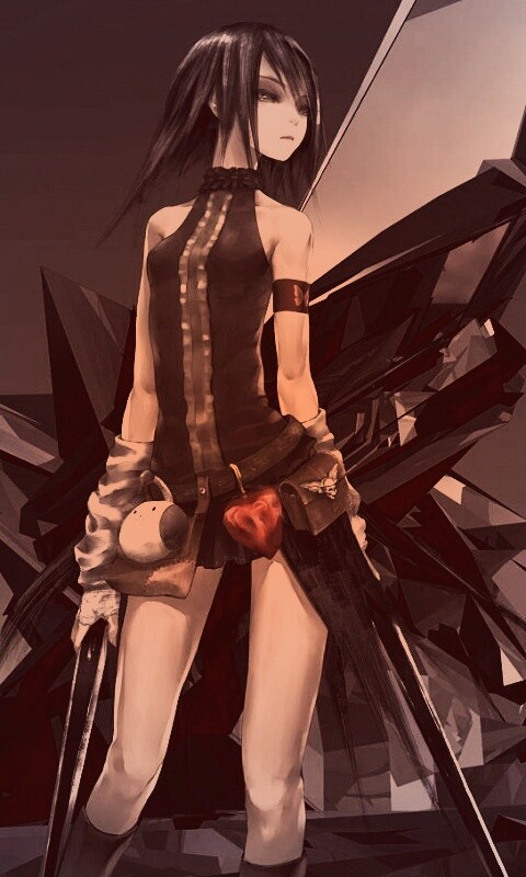 Девушка с двумя мечами обои