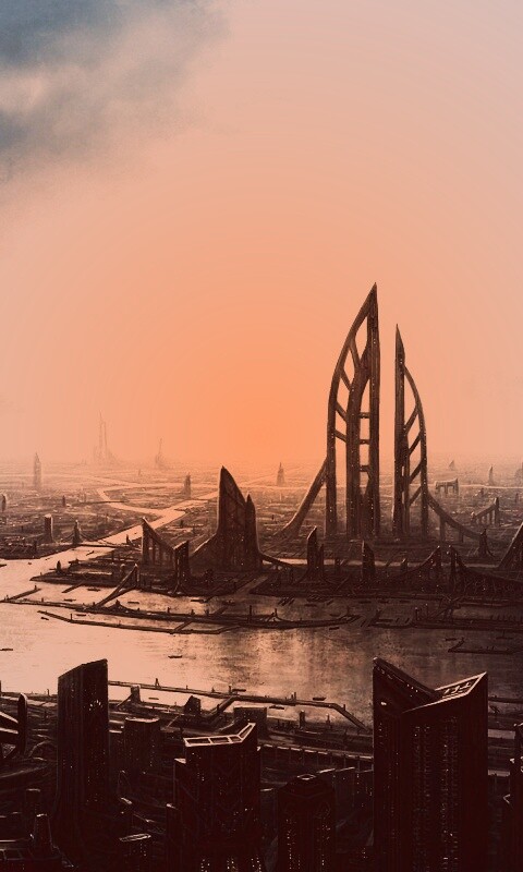 Прекрасный город будущего обои