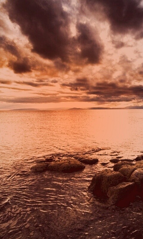 Красивый вид на вечернее море обои