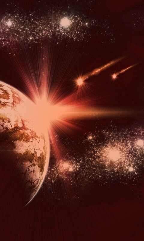 Кометы пролетают вблизи планеты обои