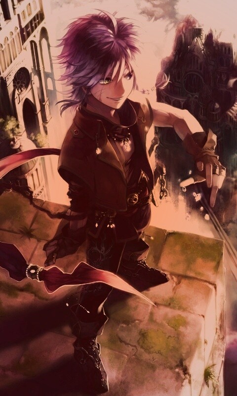 Анимешный парень с горстью кристаллов обои