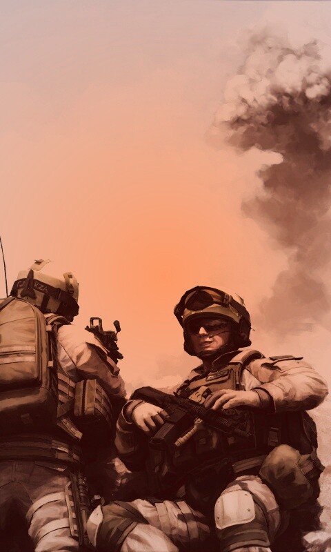 Солдаты в пустыне обои