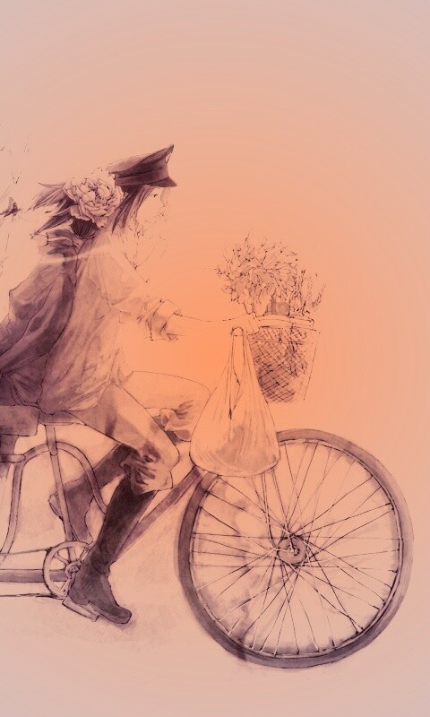 Развозчик цветов в пастельных тонах обои