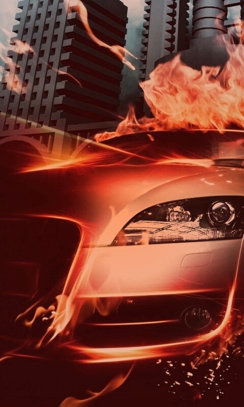 Ауди в огне обои