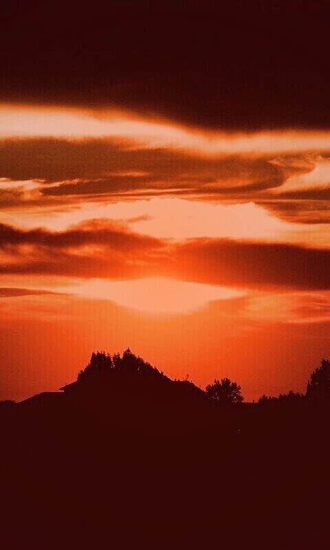 Оранжевый закат обои