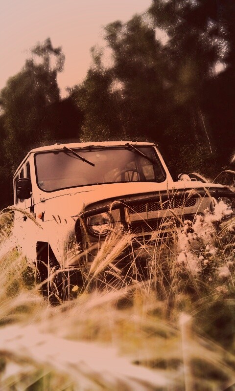 УАЗик в траве обои