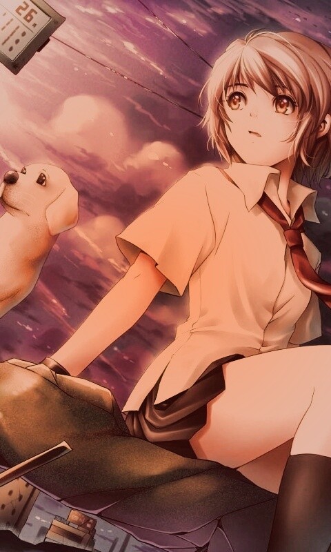 Девочка с собакой обои