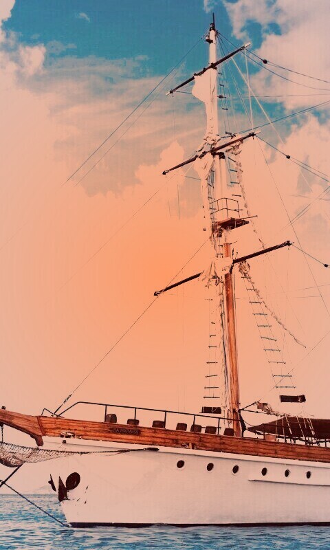 Белый парусник обои