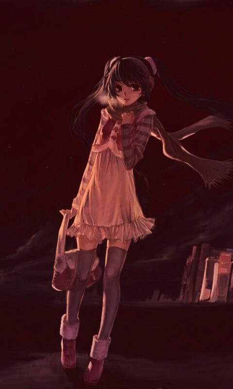 Девочка уходит из города обои