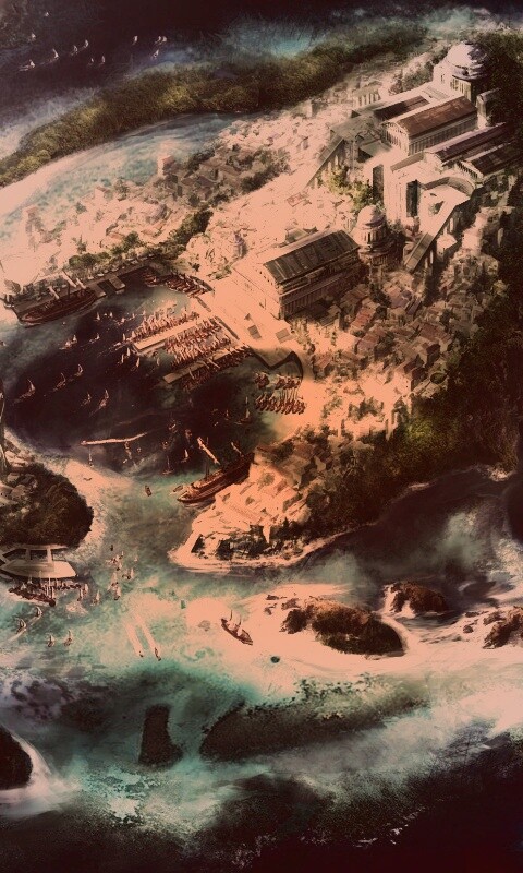 Город на острове обои