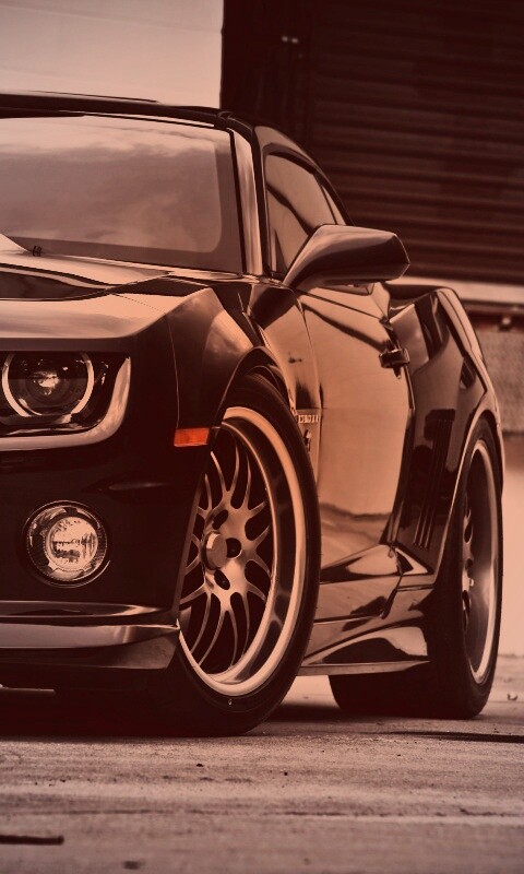 Черный шевроле обои