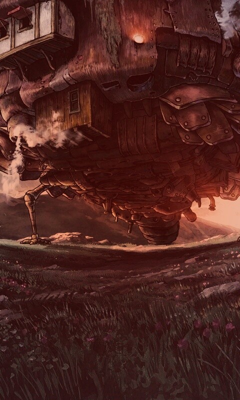 Ходячий замок в движении обои