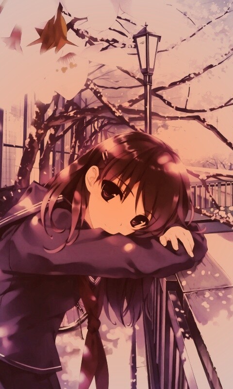 Девушка среди лепестков сакуры обои