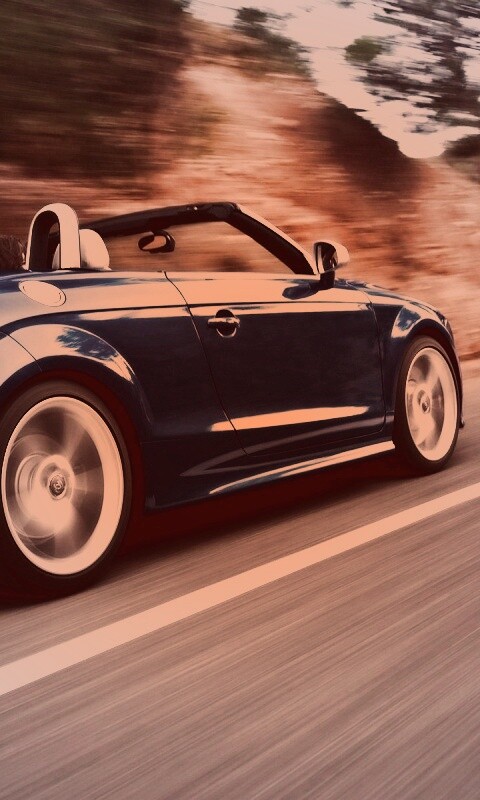 Синий кабриолет Audi обои