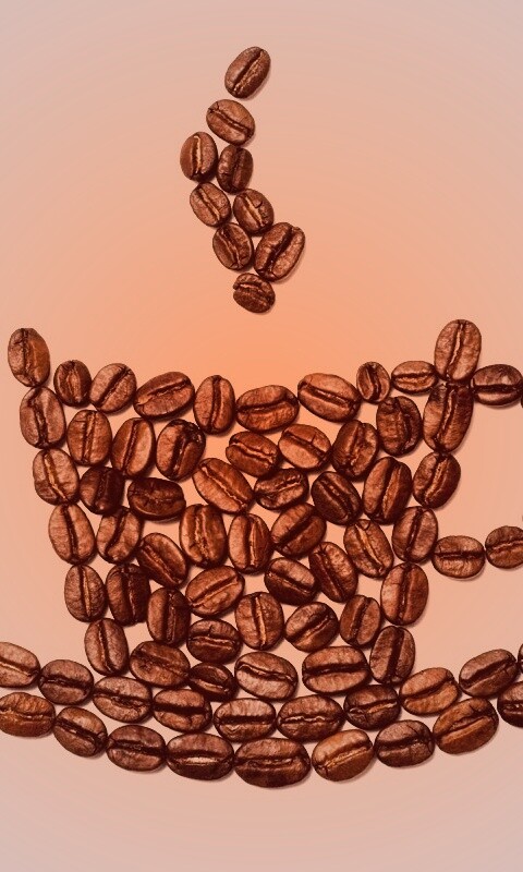 Картина из кофейных зёрен обои