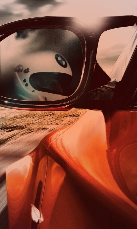 Отражение в боковом зеркале BMW M1 обои