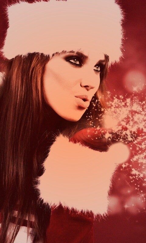 Снегурочка дует на снежинки обои