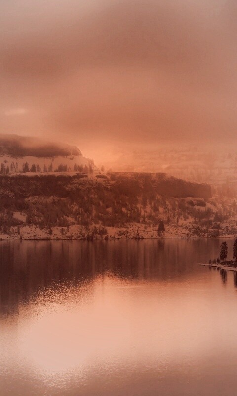 Озеро зимой обои