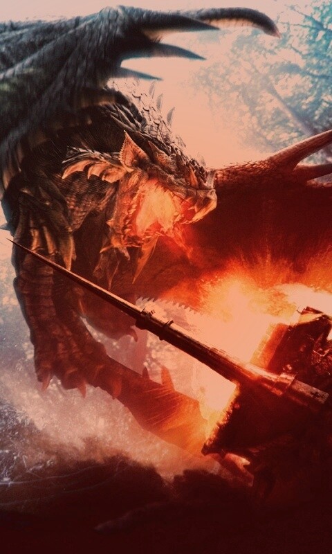 Атакующий дракон обои