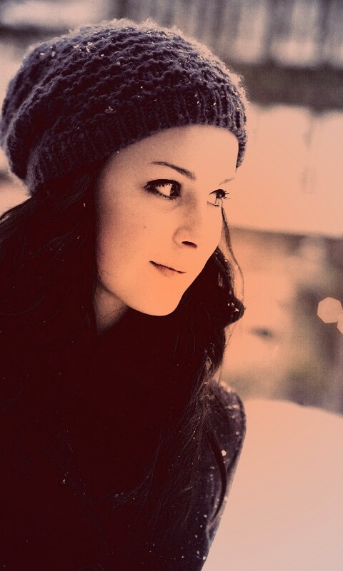 Девушка зимой обои