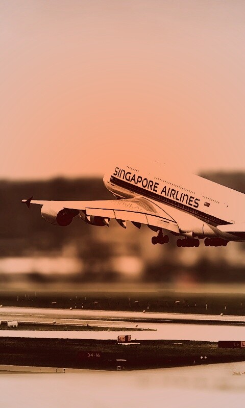 Взлет гражданского самолета обои