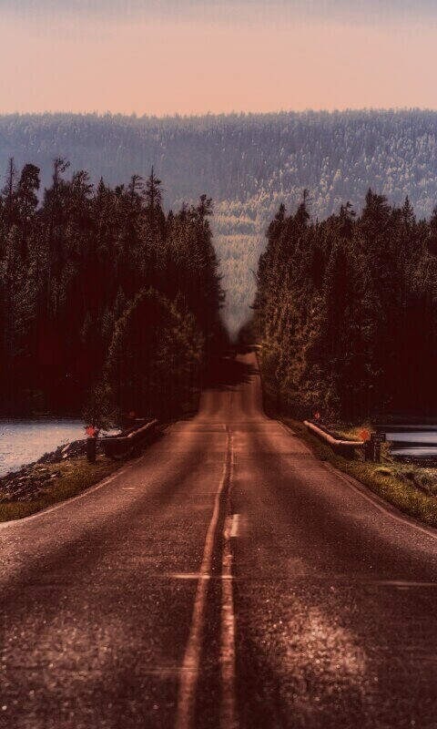 Дорога через озеро обои