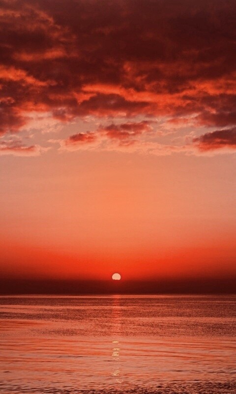 Багровый закат обои