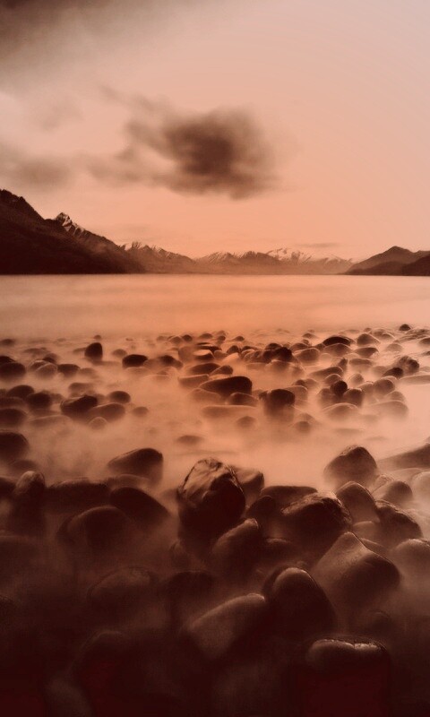 Озеро в тумане обои