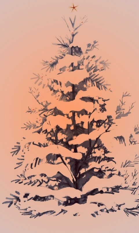 Украшенная ёлочка в лесу обои