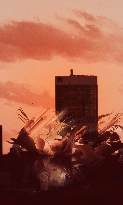 3D абстракция прямо в городе обои