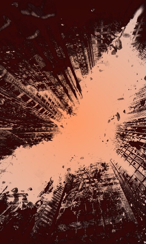 Темный рыцарь среди рушащегося мира обои