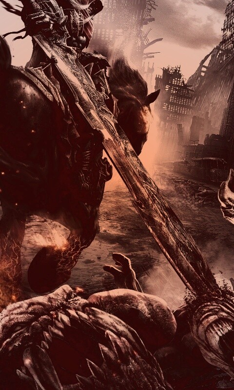 Темный рыцарь на демоническом коне обои