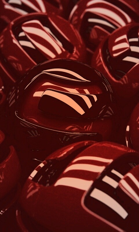 Красные объемные шарики обои