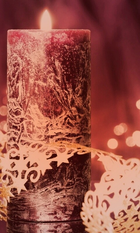 Новогодняя свеча обои